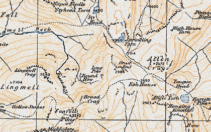 Old map of Allen Crags in 1925