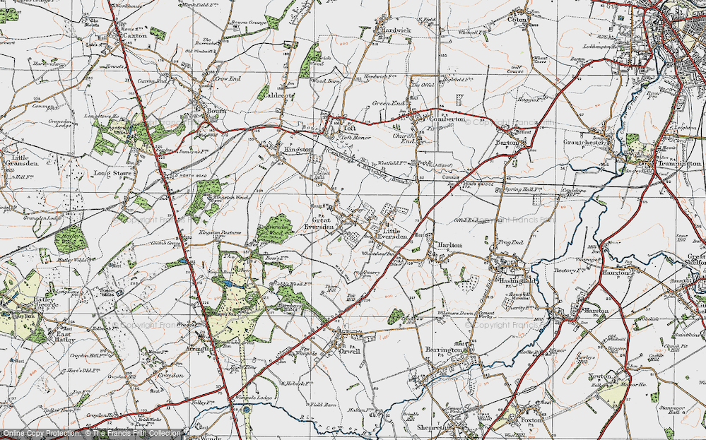 Old Map of Great Eversden, 1920 in 1920