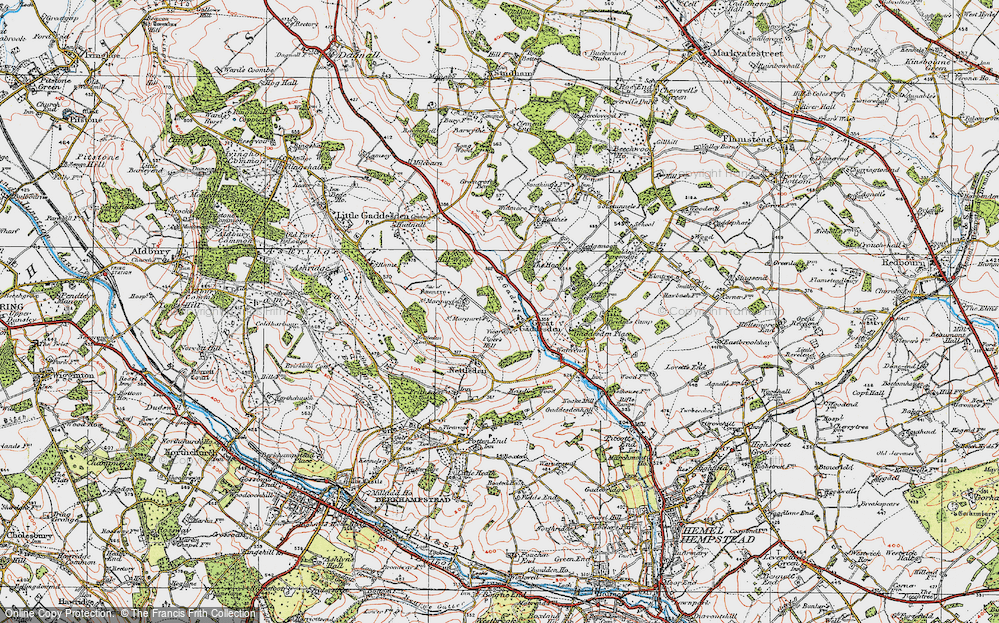 Old Map of Great Gaddesden, 1920 in 1920