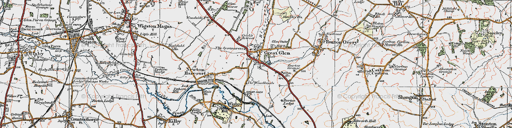 Old map of Great Glen in 1921