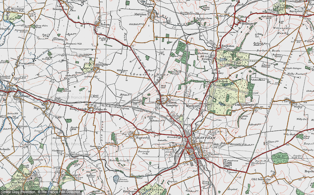 Old Map of Great Gonerby, 1921 in 1921
