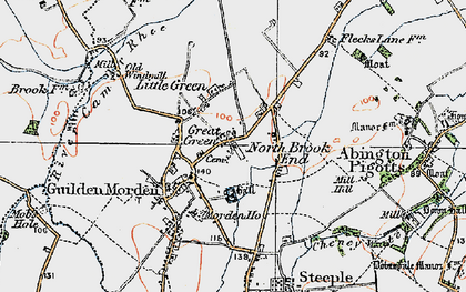 Old map of Great Green in 1919