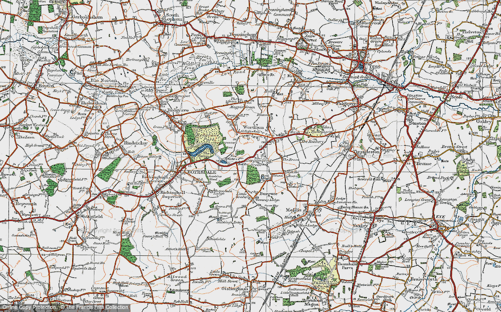 Old Map of Historic Map covering Burgate Wood in 1920