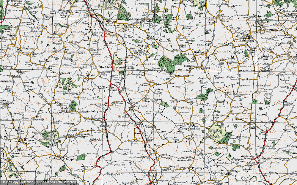 Old Map of Great Green, 1921 in 1921