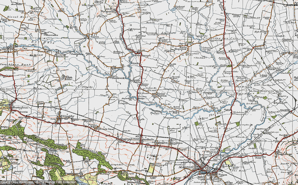 Old Map of Great Habton, 1925 in 1925