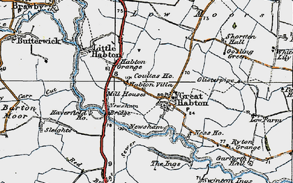 Old map of Great Habton in 1925