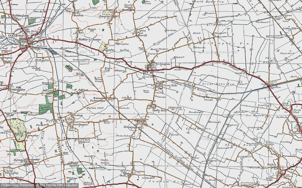 Old Map of Great Hale, 1922 in 1922