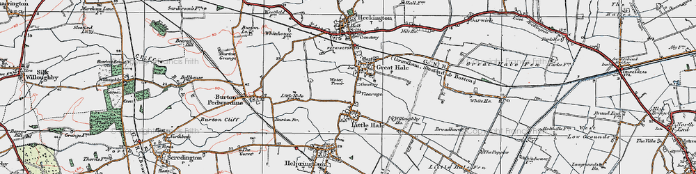 Old map of Great Hale in 1922