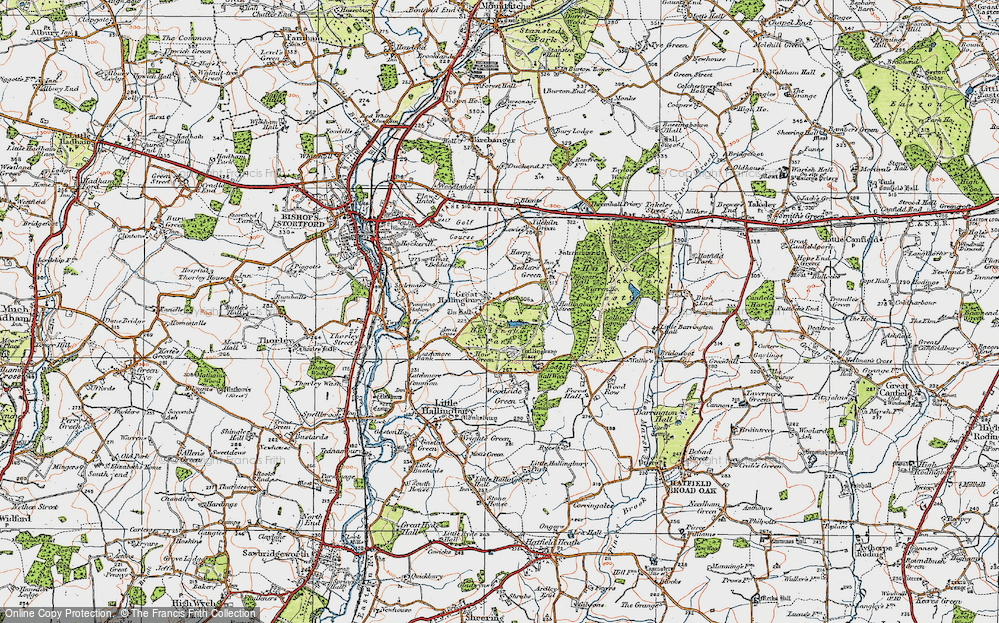 Old Map of Great Hallingbury, 1919 in 1919