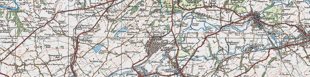Old map of Great Harwood in 1924