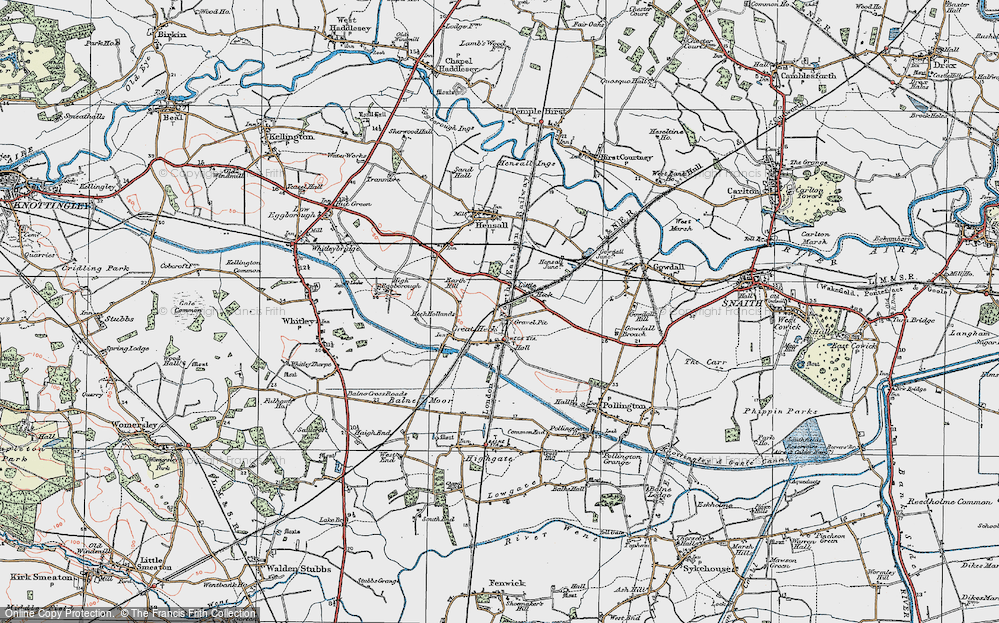 Old Map of Great Heck, 1924 in 1924