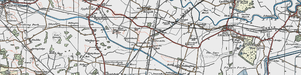 Old map of Great Heck in 1924