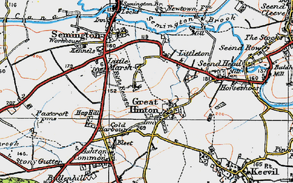 Old map of Great Hinton in 1919