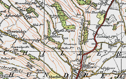 Old map of Great Hivings in 1920