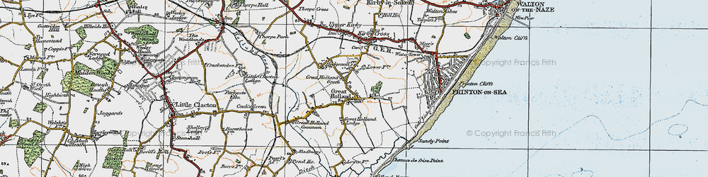 Old map of Great Holland in 1921