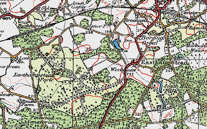 Old map of Great Hollands in 1919