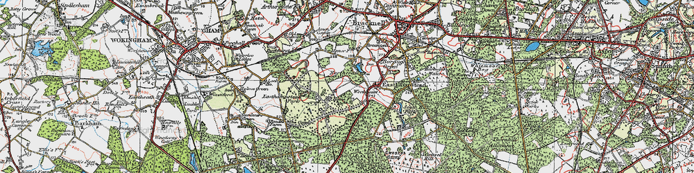 Old map of Great Hollands in 1919