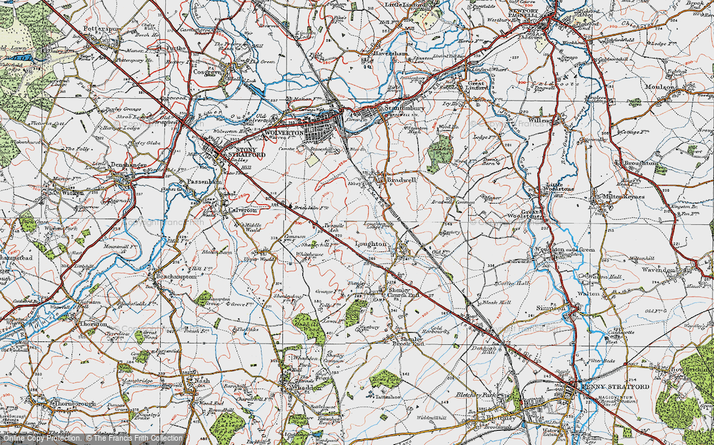 Old Map of Historic Map covering Rooksley in 1919