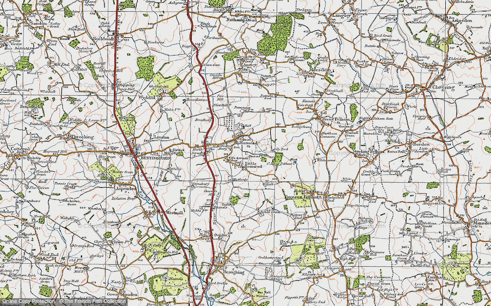 Old Map of Great Hormead, 1919 in 1919