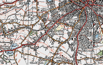 Old map of Great Horton in 1925