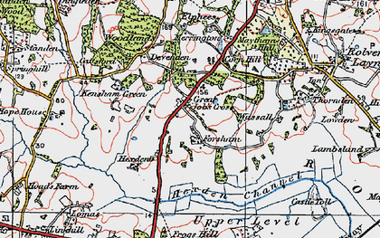 Old map of Great Job's Cross in 1921