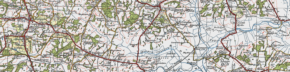 Old map of Great Job's Cross in 1921