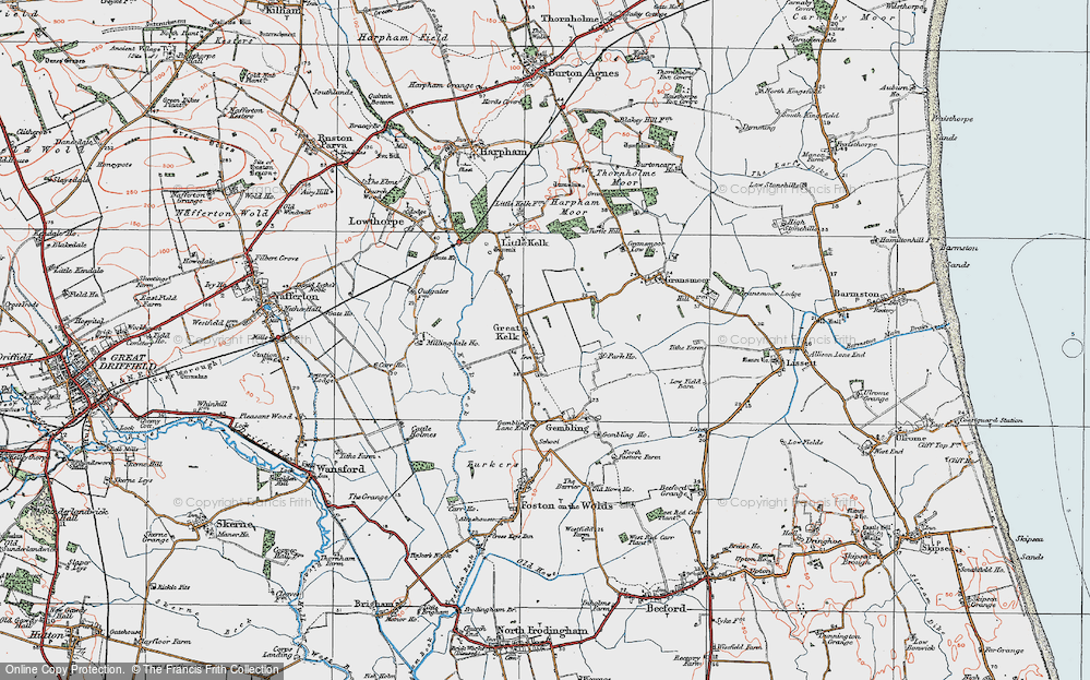Old Map of Great Kelk, 1924 in 1924