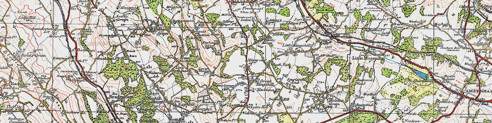 Old map of Great Kingshill in 1919