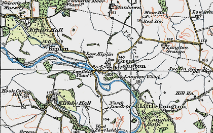 Old map of Great Langton in 1925
