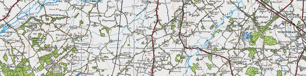 Old map of Great Lea Common in 1919