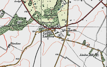 Old map of Great Limber in 1923