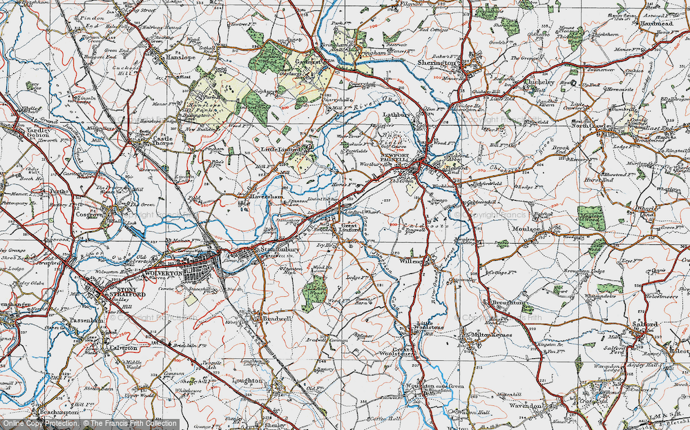 Old Map of Great Linford, 1919 in 1919