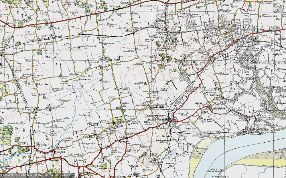 Old Map of Great Malgraves, 1920 in 1920