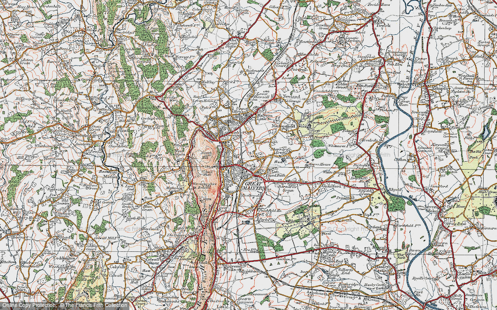 Old Map of Great Malvern, 1920 in 1920