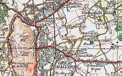 Old map of Great Malvern in 1920