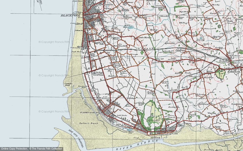 Old Map of Great Marton Moss, 1924 in 1924