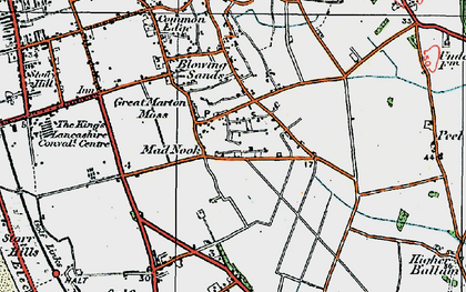 Old map of Great Marton Moss in 1924