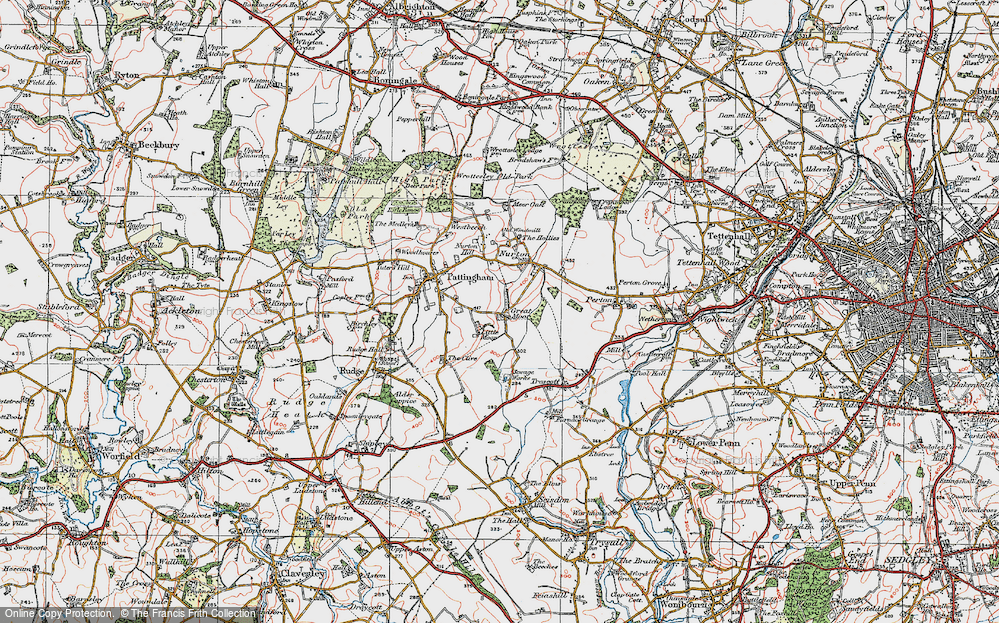 Old Map of Great Moor, 1921 in 1921
