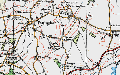 Old map of Great Moor in 1921