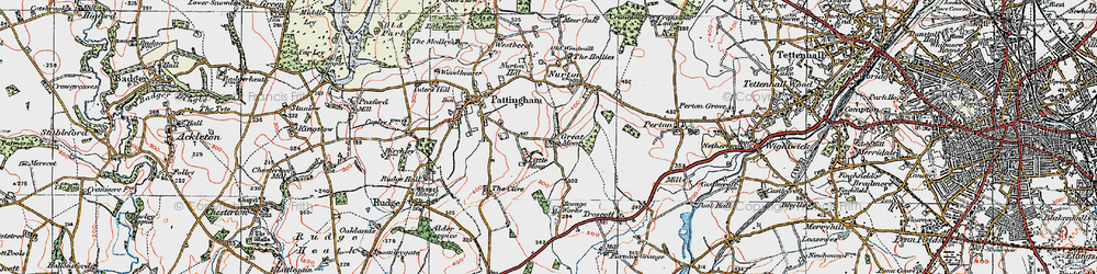 Old map of Great Moor in 1921