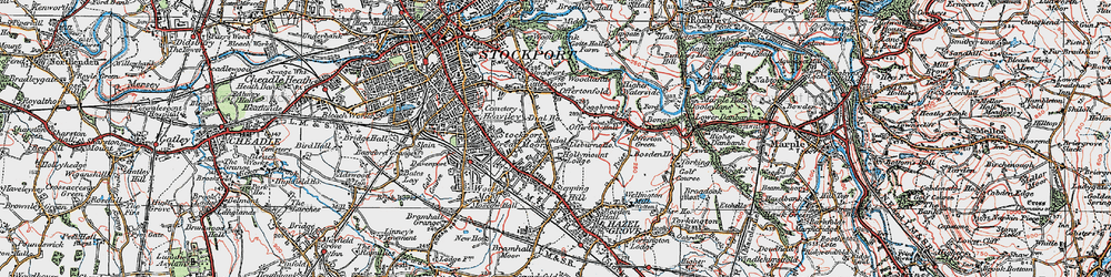 Old map of Great Moor in 1923