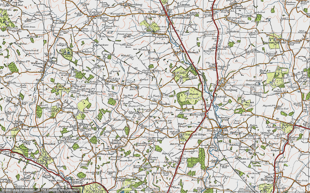 Old Map of Great Munden, 1919 in 1919