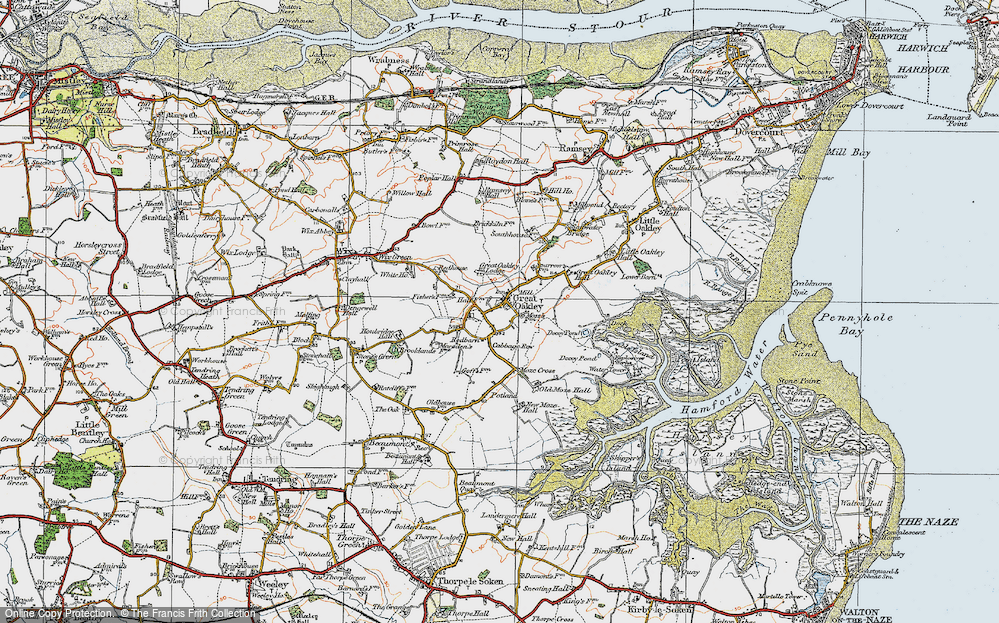 Old Map of Great Oakley, 1921 in 1921