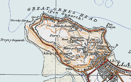 Old map of Great Ormes Head in 1922
