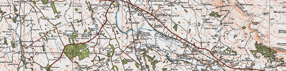 Old map of Great Ormside in 1925