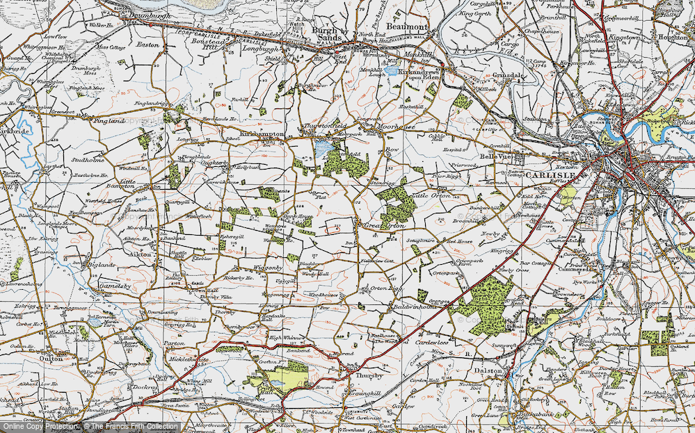 Old Map of Great Orton, 1925 in 1925