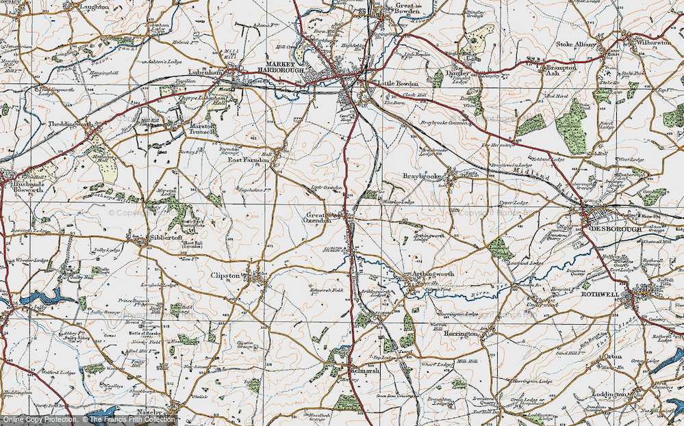 Old Map of Great Oxendon, 1920 in 1920