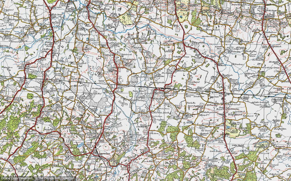 Old Map of Great Pattenden, 1921 in 1921