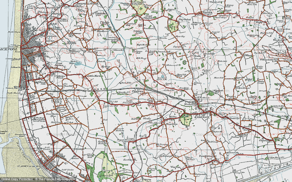 Old Map of Great Plumpton, 1924 in 1924