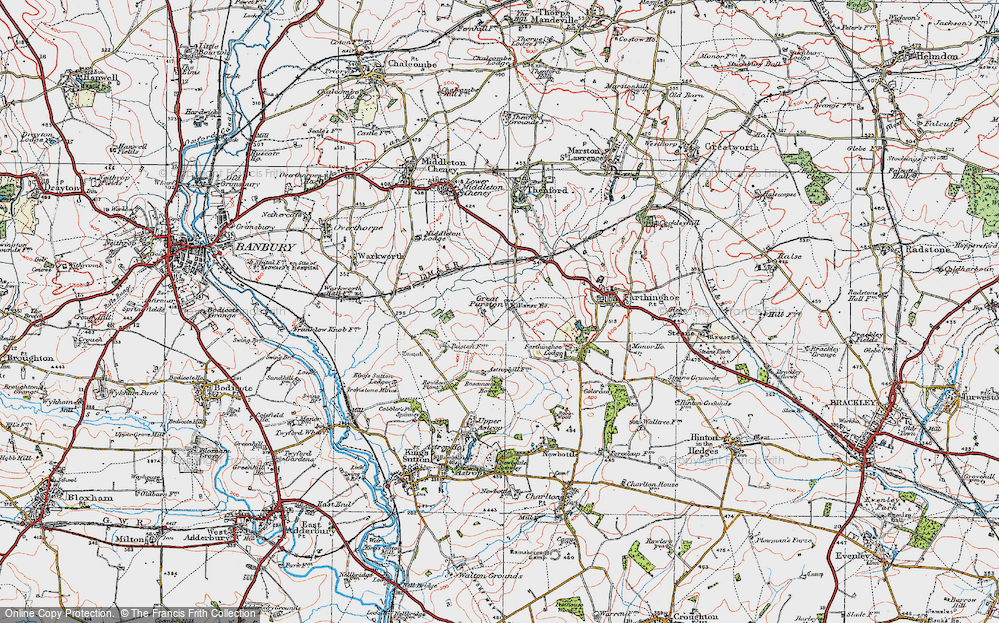 Old Map of Great Purston, 1919 in 1919